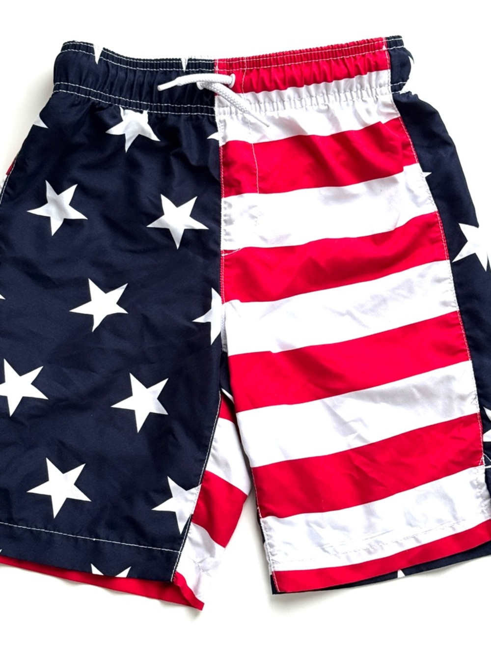Kids American Flag Swim Trunks - Red, White & Blue